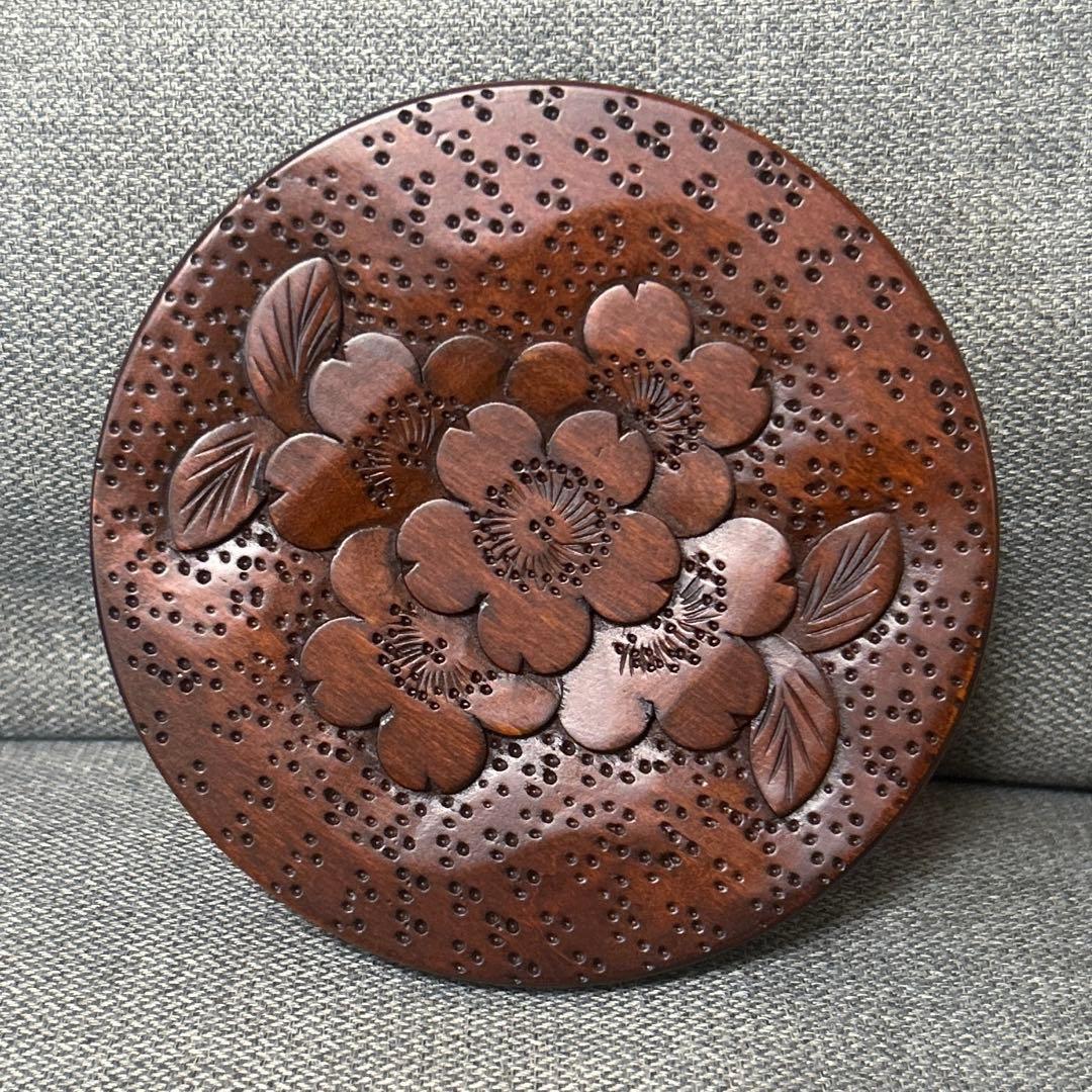 大坂屋家具店 軽井沢彫り 軽井沢彫 桜彫 鍋敷き コースター 急須置き