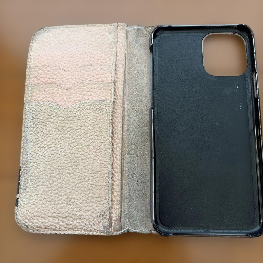 ボナベンチュラ レザー手帳型ケース グレー - メルカリ