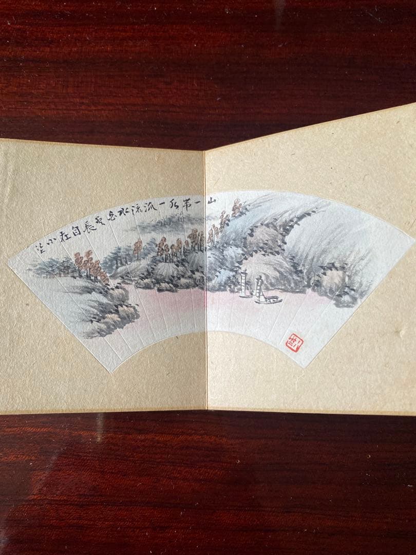 扇面画帖 セット本 肉筆 水墨画 彩色画 書 落款有日本画 古美術