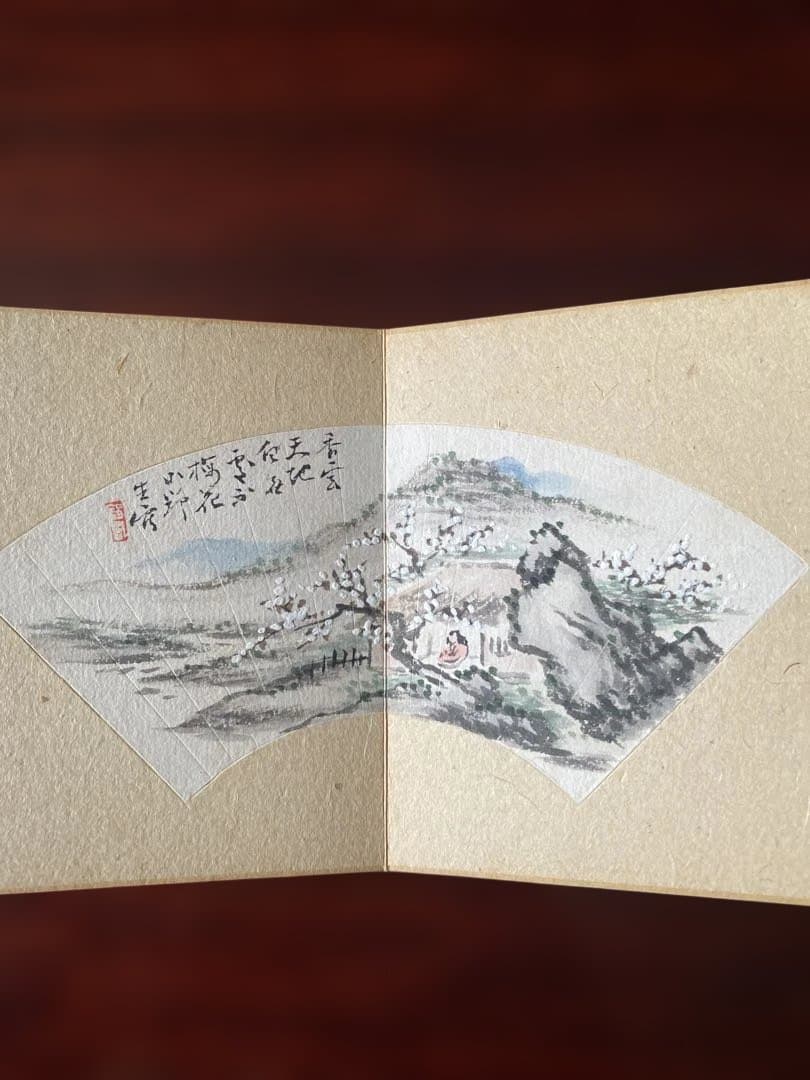 扇面画帖 セット本 肉筆 水墨画 彩色画 書 落款有日本画 古美術