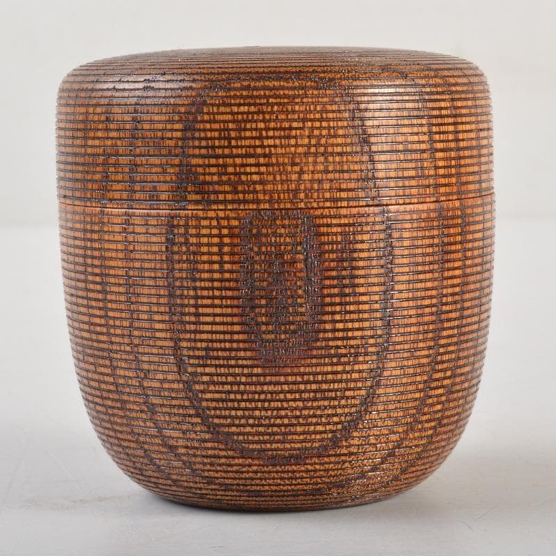 茶道具 天然木 網目 棗 仕覆・時代箱付 V 6339