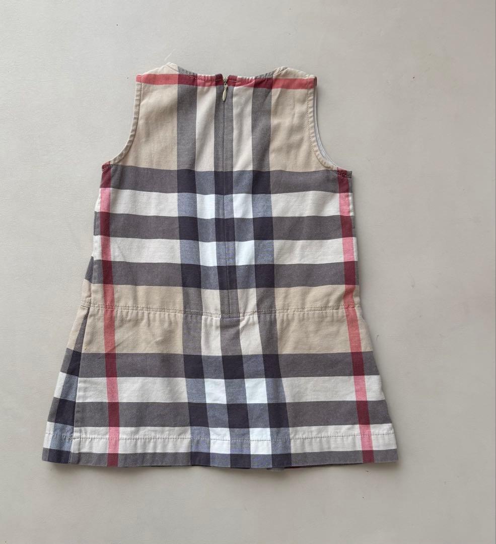 Burberry チェック柄 ノースリーブワンピース 2Y - メルカリ