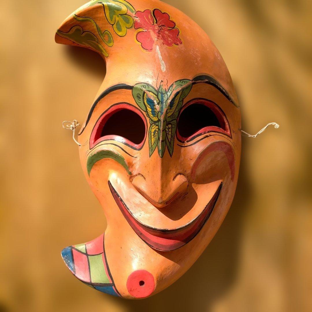 伝統的な木彫りお面 マスク 木彫りマスクお面 44マサイ Lアフリカンマホガニー製木彫職人