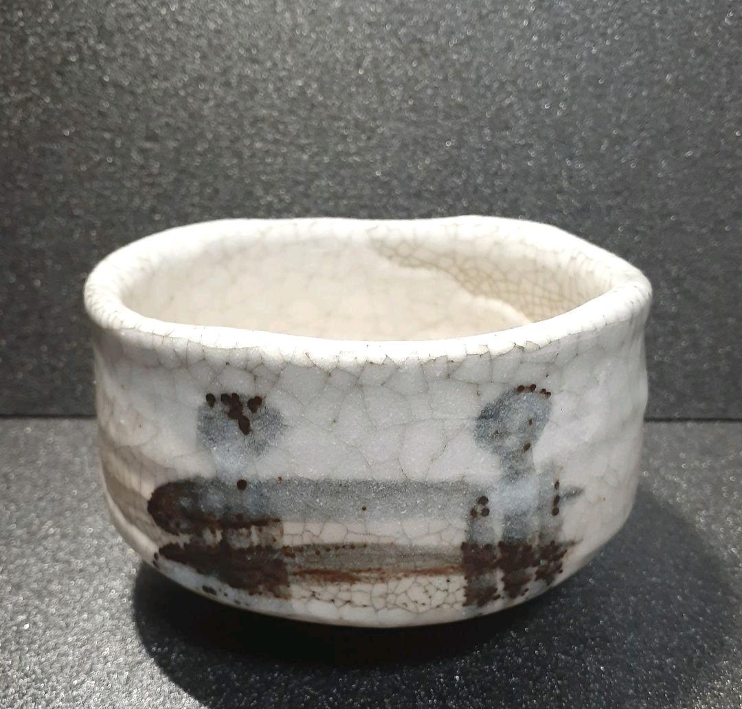 瀬戸 名工 三代 寺田美山作 絵志野 抹茶茶碗 共箱 栞つき 共箱 茶道具