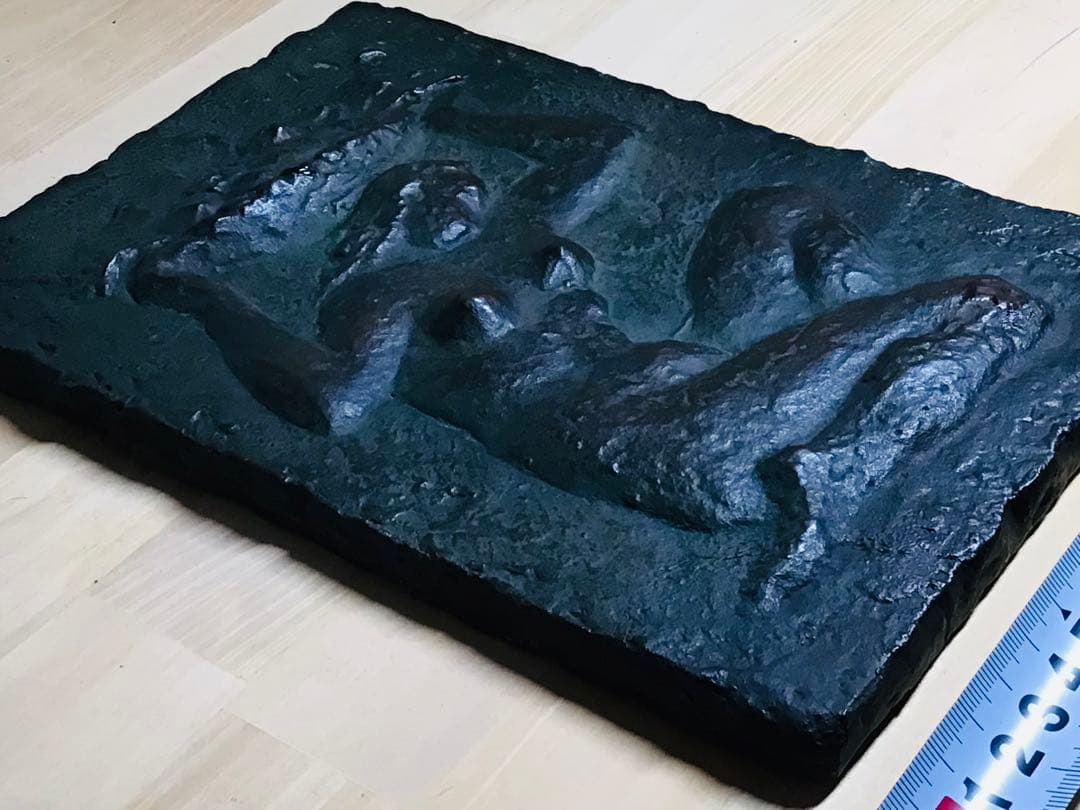◉真作保証品◉神戸有名具象彫刻家◉新谷英夫◉ブロンズレリーフ〓裸婦