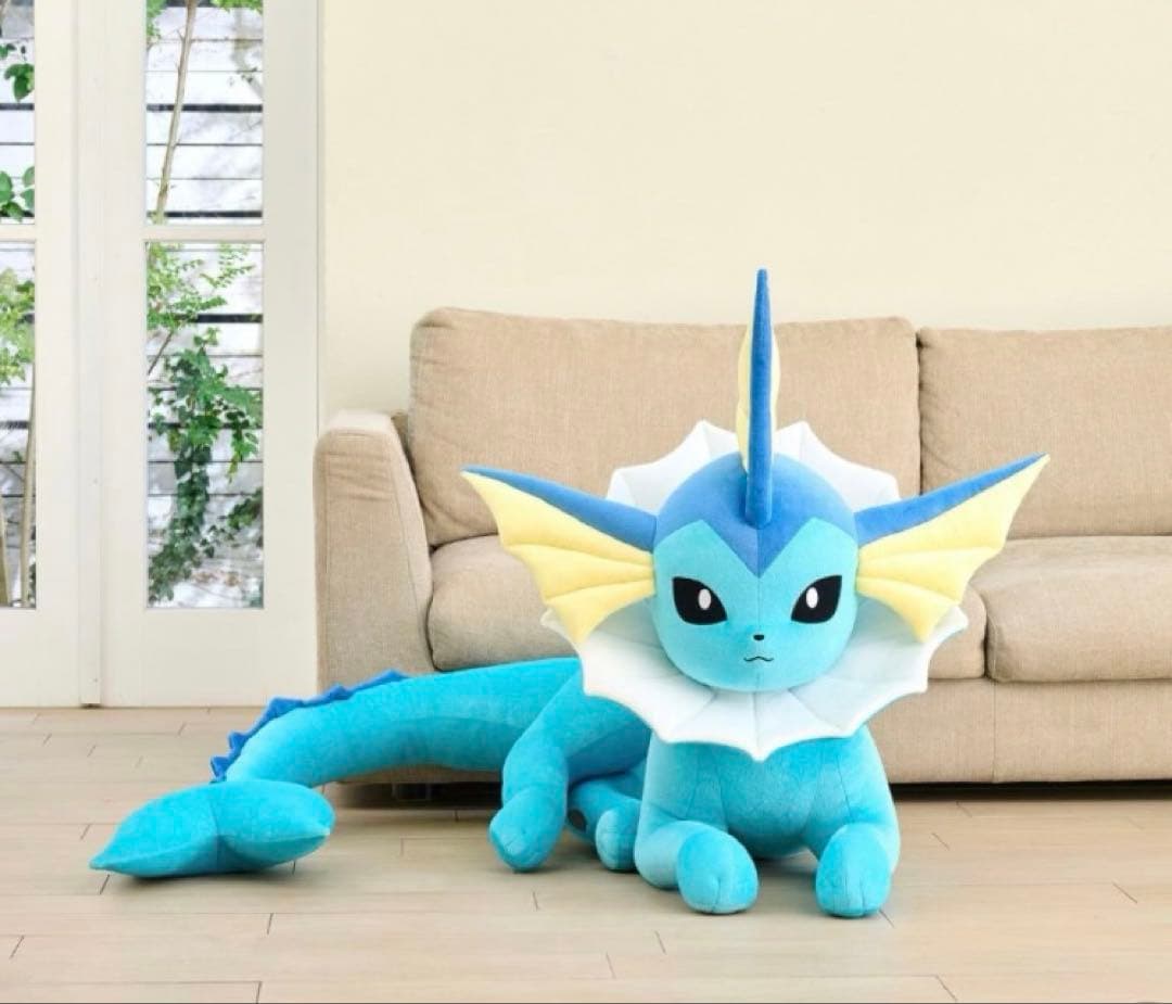 ポケットモンスター　 シャワーズ　ぬいぐるみ　等身大シャワーズ　寝そべり 抽選販売】ぬいぐるみ 等身大シャワーズ 寝そべり ｜【公式】ポケモン