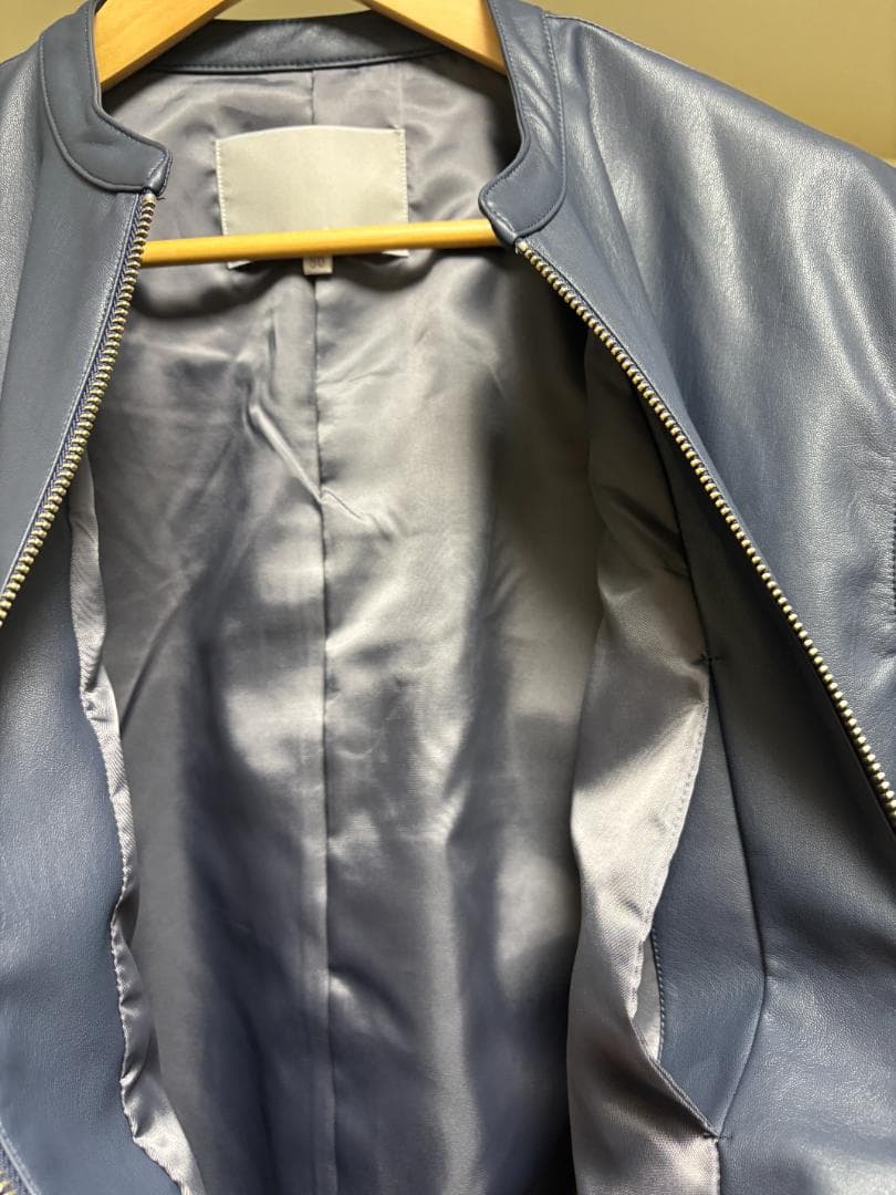 新品未使用 サイズXL ABAHOUSE フェイクレザーシングルライダース 青