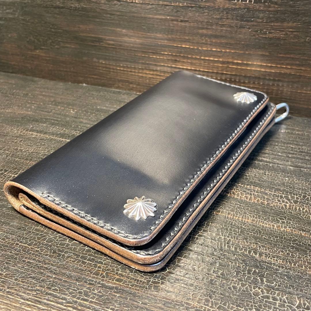 HORWEENクロムエクセル セミロングトラッカーウォレット2層コンチョ