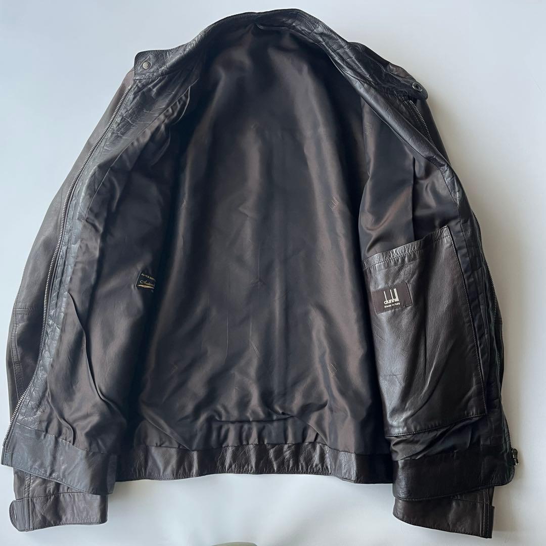 dunhill ダンヒル シングルライダースジャケット レザージャ