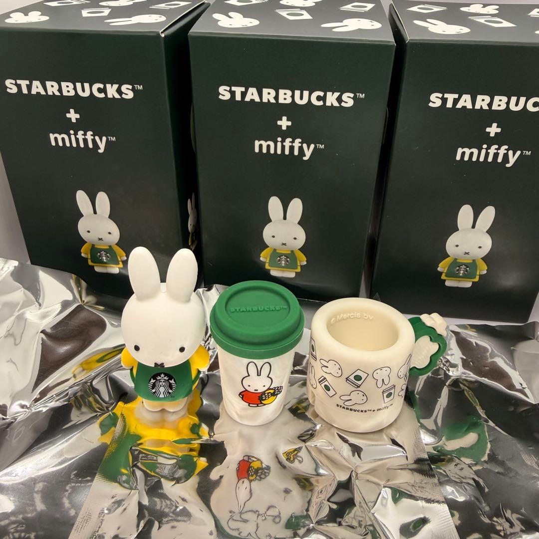 台湾スタバ Starbucks ミッフィー フィギュア コップアクセサリー 3点