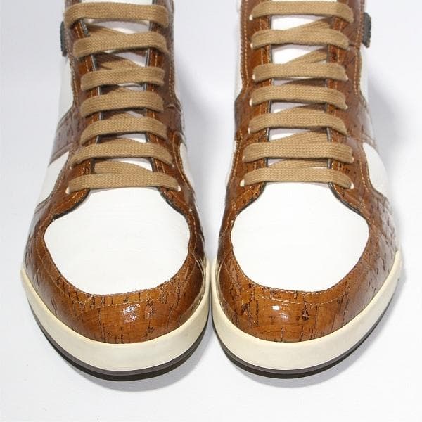 s*9様 FENDI フェンディ ハイカット スニーカー 白 レザー 6.5 イ