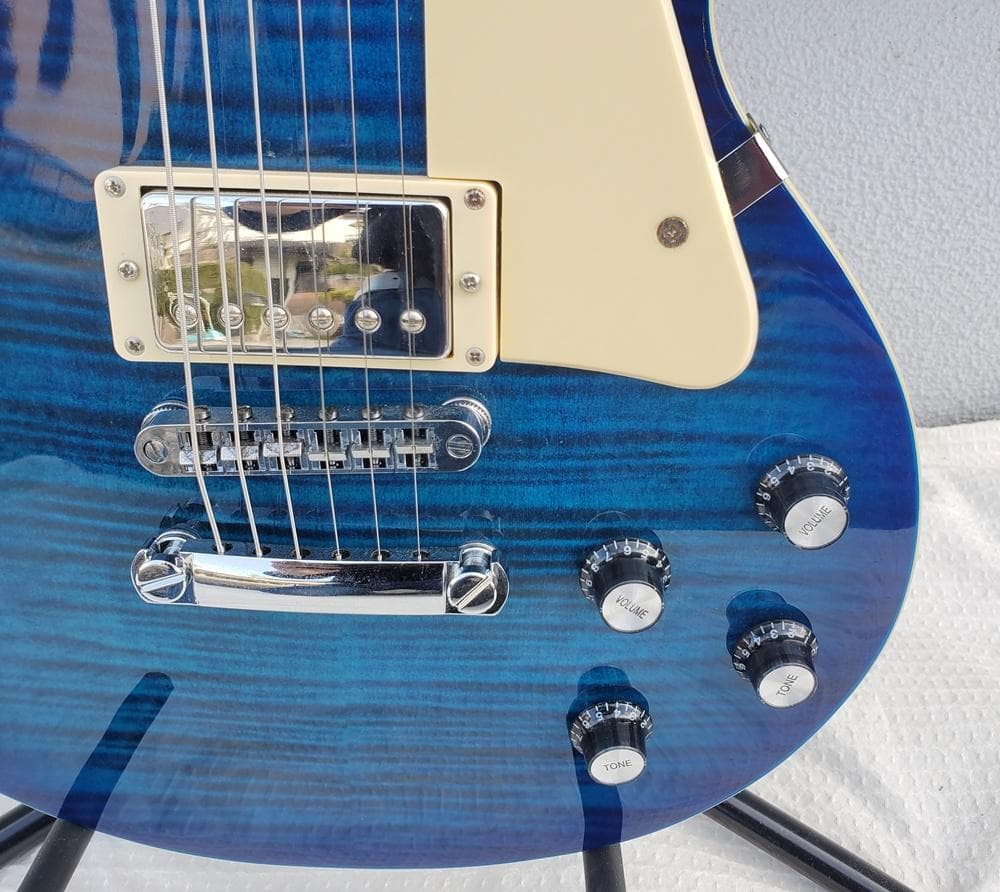 C145 Grote レスポールタイプ エレキギター ブルー系 音出しOK