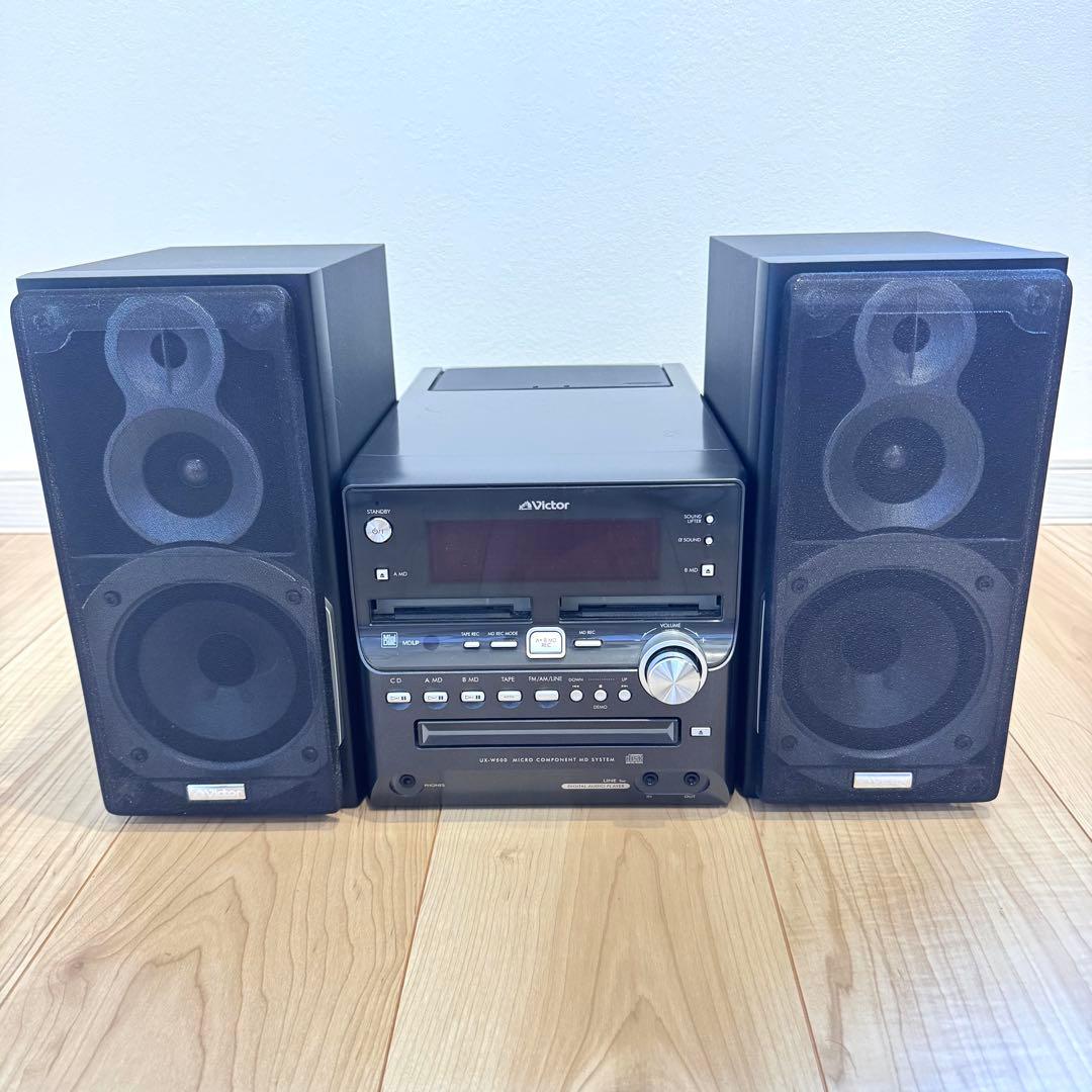 【希少】　Victor UX-W500 動作確認済　リモコン付属　MDコンポ