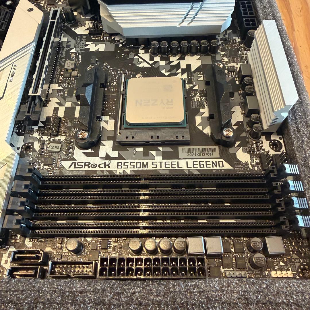 美品セット B550M STEEL LEGEND + RYZEN7 5700X