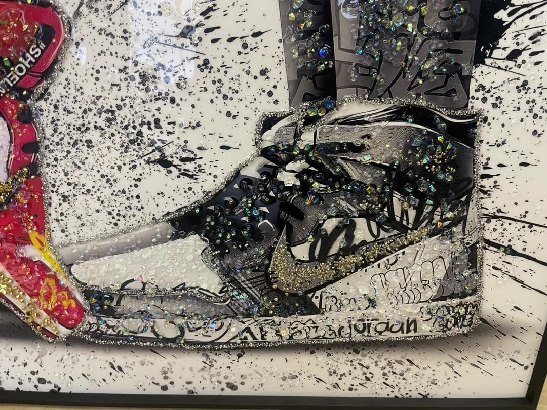 水晶絵 ナイキ NIKE スニーカー アート アートパネル 絵画 額縁