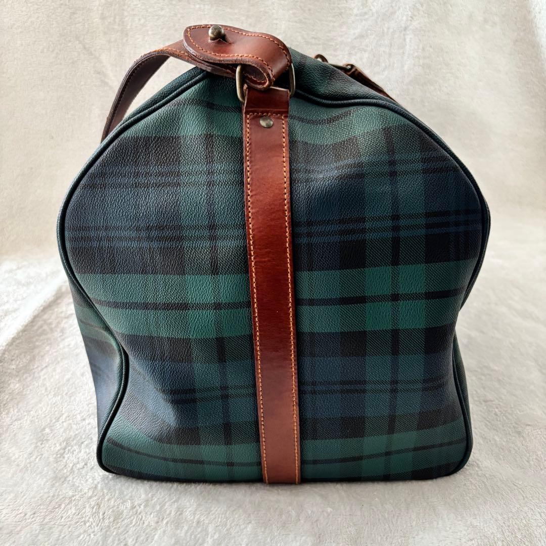 ポロラルフローレン 2WAY PVCレザー ブラックウォッチ ボストンバッグ