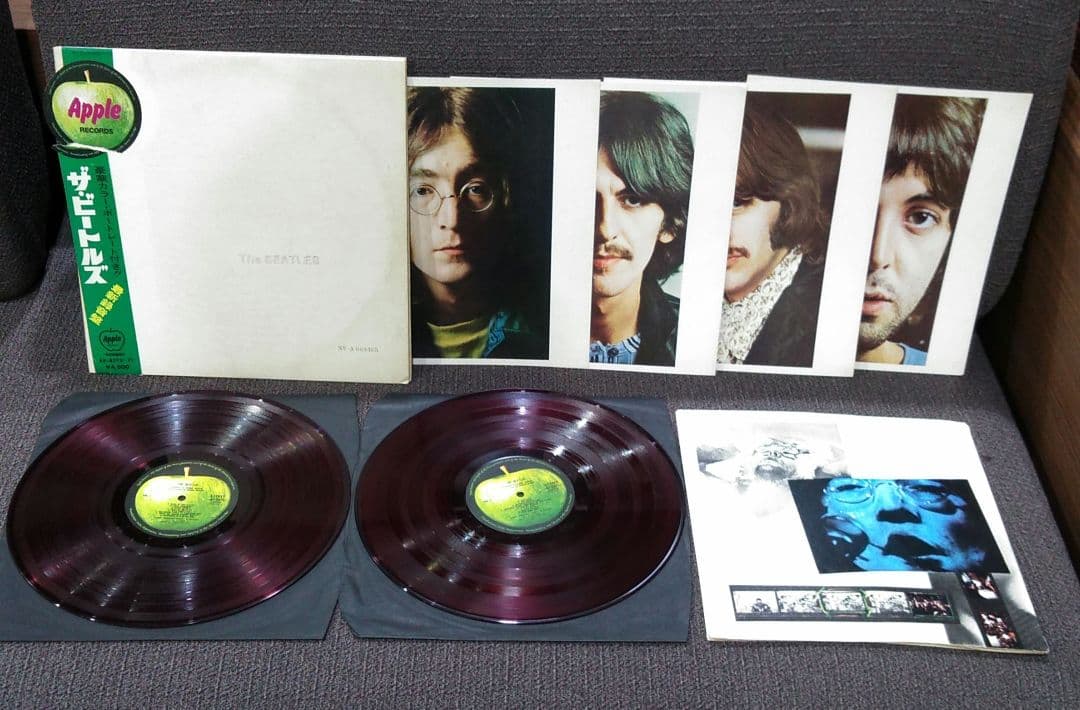 ビートルズ　LPレコード　ホワイトアルバム　2枚組　AP-8570〜71　帯付き The Beatles : White Album - Japanese Apple Stereo AP8570-71 +