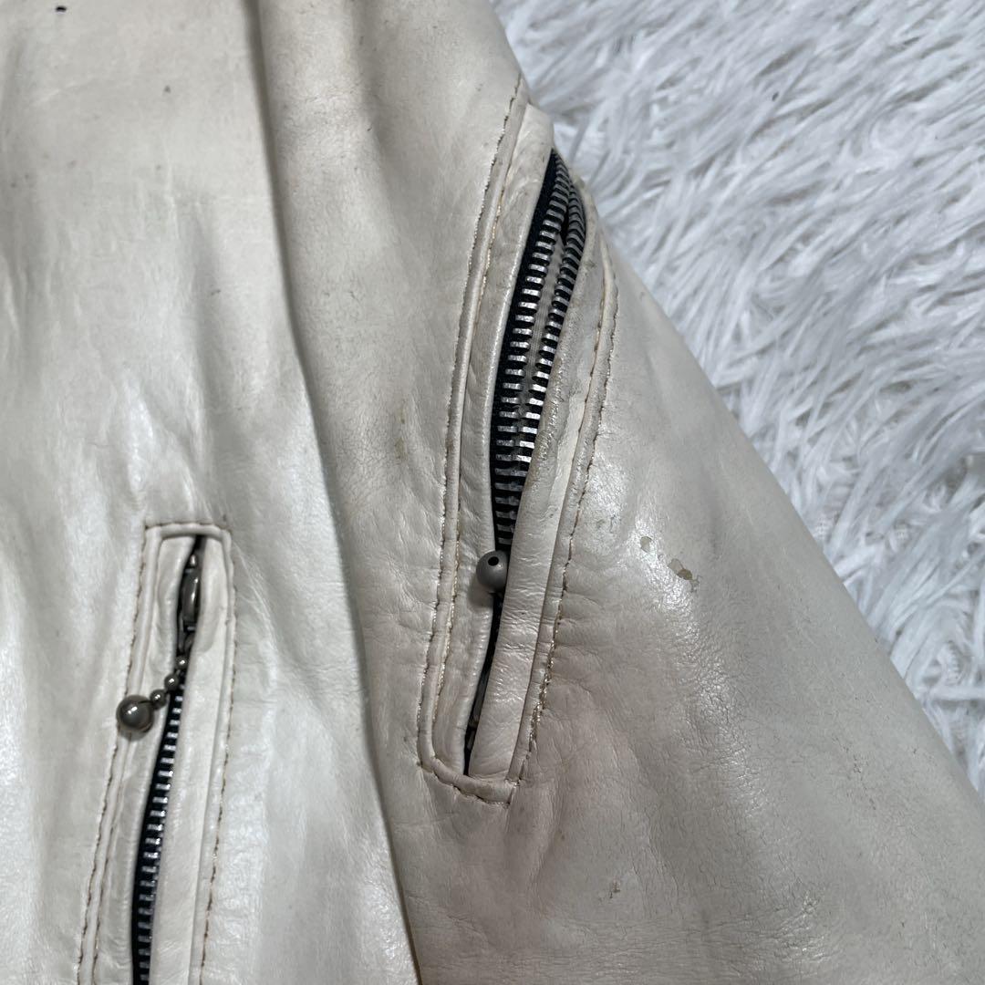 ヴィンテージ ダブルライダース カウレザー ホワイト イングランド製