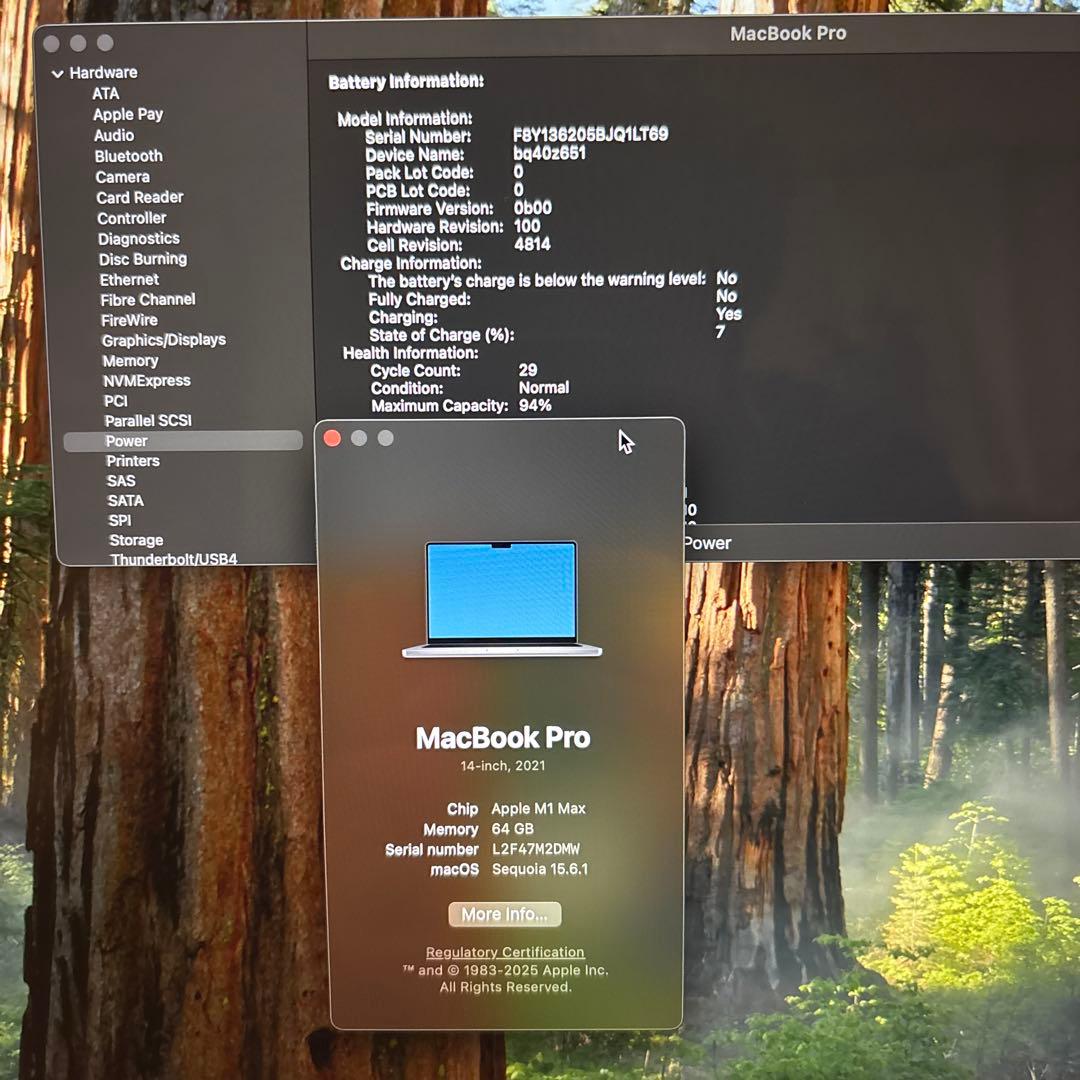 MacBook本体 Macbook Pro 2021 M1 Max 64GB/2TB