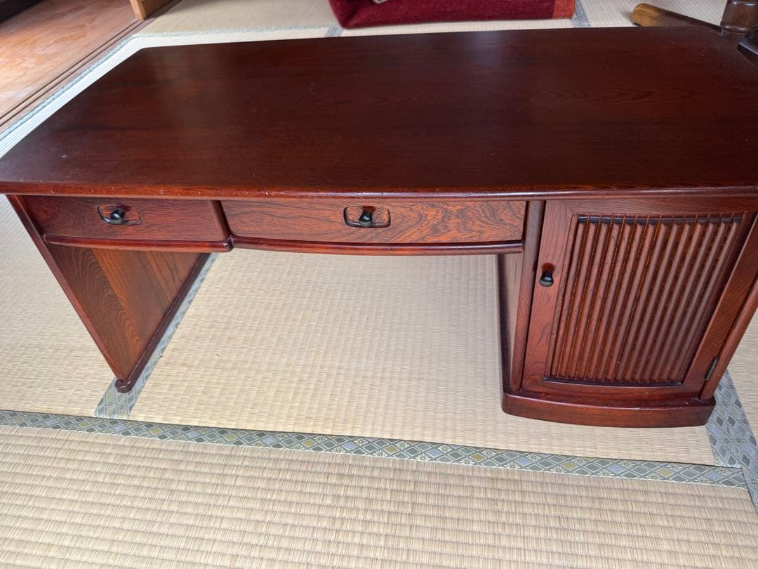 木製文机 引き出し付き ダークブラウン 90国産高級座机（文机） 片袖机 ask （ダークブラウン） 国産品 : 産地