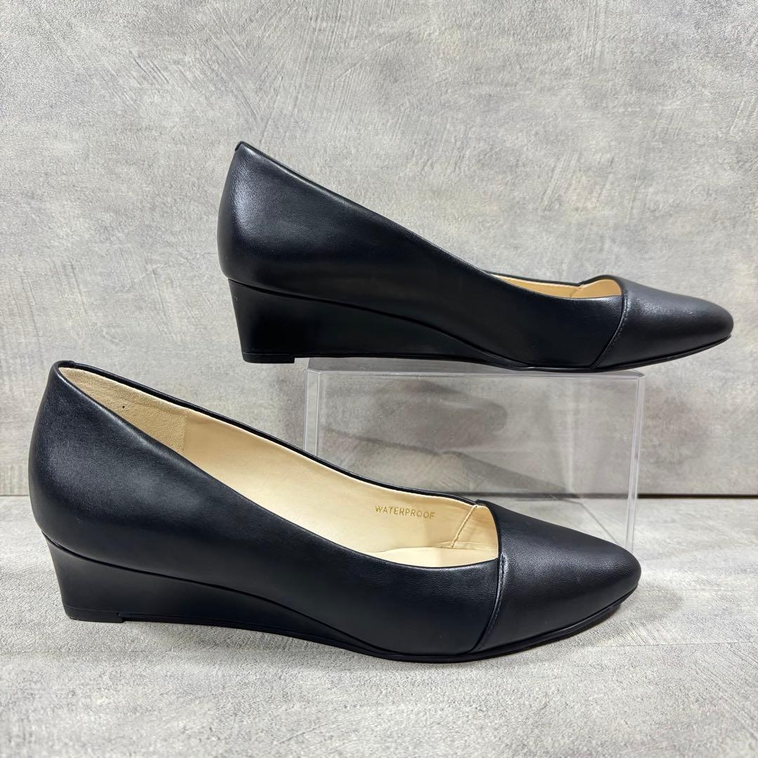 コールハーン ウェッジソール パンプス レザー 黒 24.0cm - メルカリ