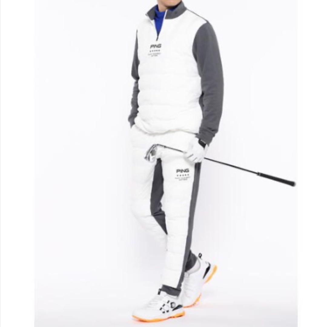 新品】PING 2024年 キルティング ハーフジップシャツ ホワイト L