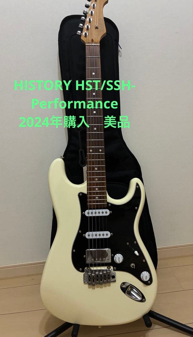 HISTORY HST/SSH-Performance ホワイト 弦は新品交換済 HISTORY HST/SSH-Performance Vintage White エレキギター初心者12点