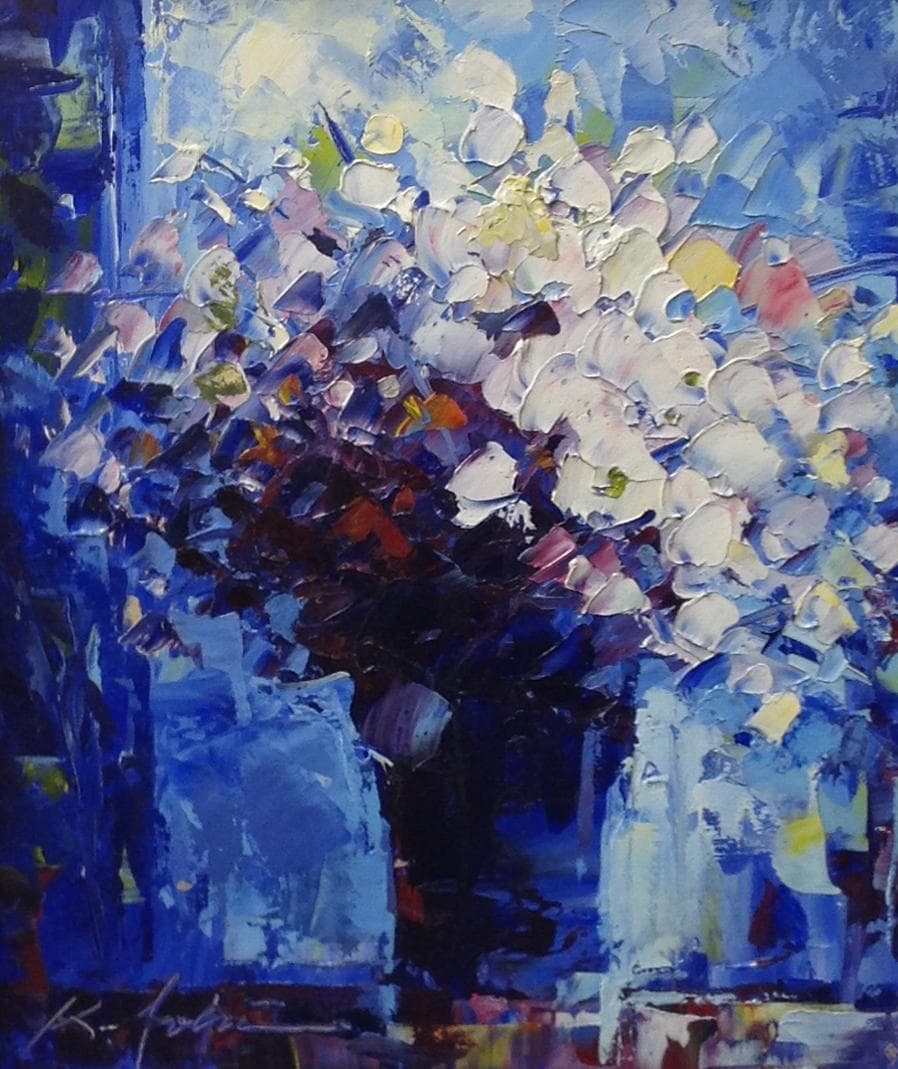 絵画 油絵 青木今陽 抽象画 幻想的な心象 - メルカリ