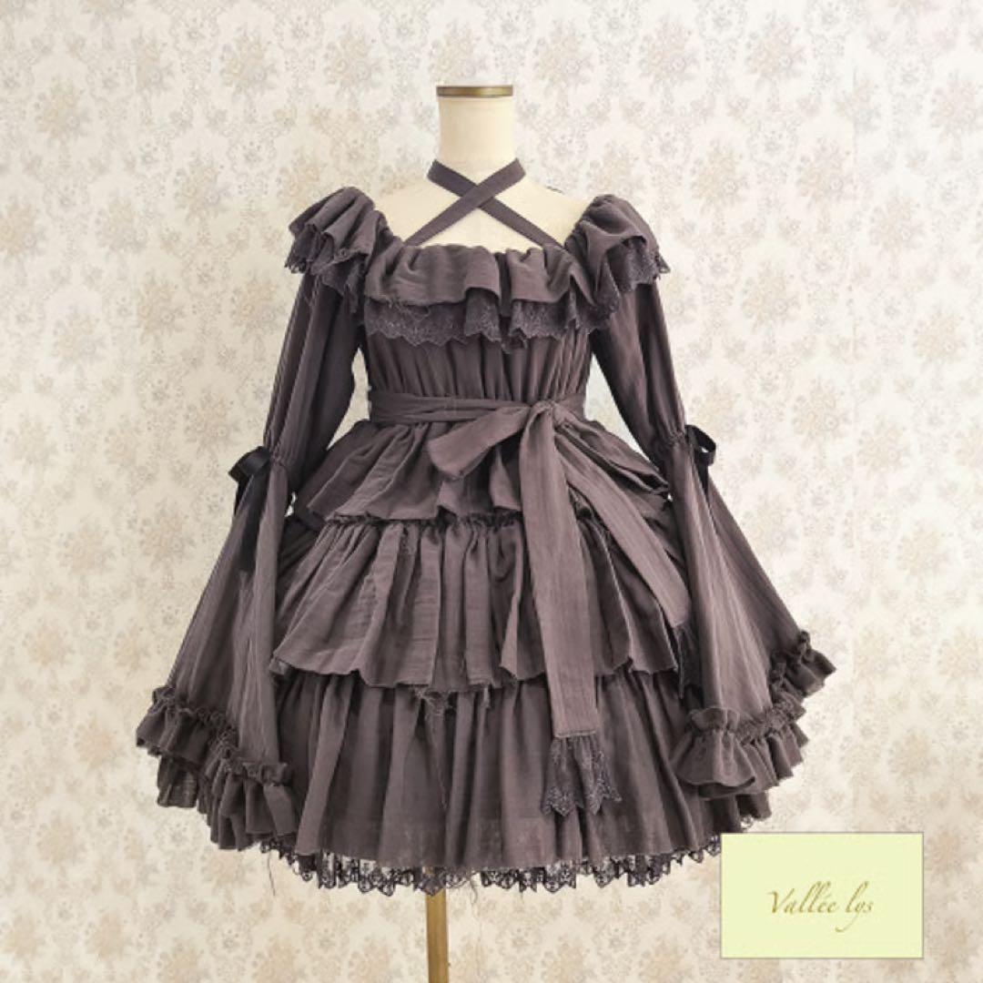 アトリエピエロ ヴァレリスCoquelicot Dressガーゼ グレーゴスロリ ✨𝑵𝒆𝒘✨ 👑 Vallée lys ｳﾞｧﾚﾘｽ 👑 👗Coquelicot dress👗 (コキュ