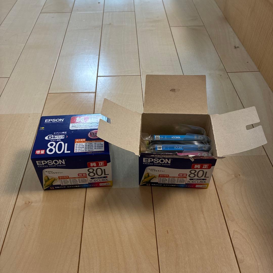 エプソン純正品 IC6CL80L 増量6色パック未開封1箱＋開封済み4色計10色
