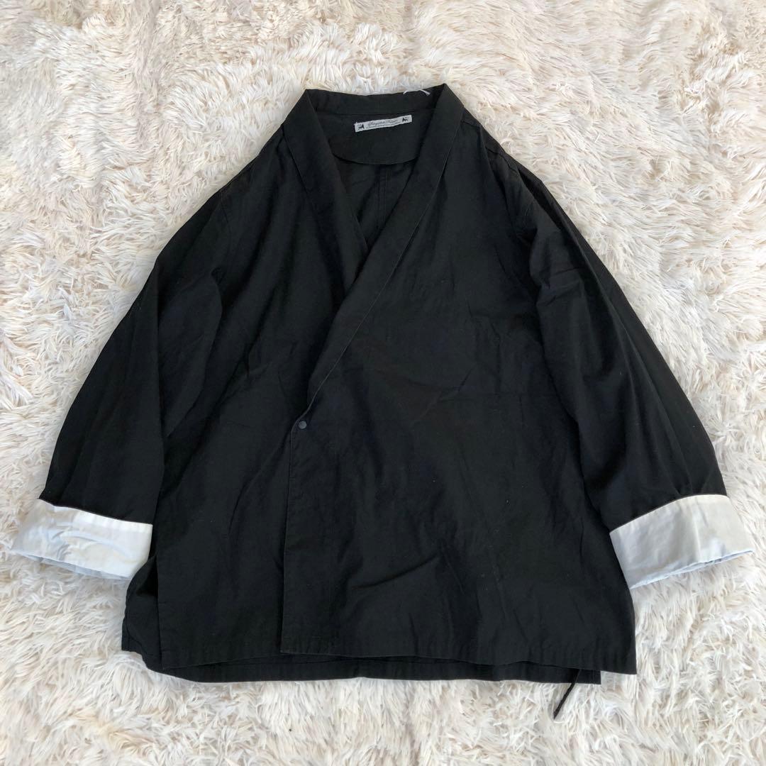 Sasquatchfabrix. 羽織シャツ カンフーシャツ 作務衣 ブラック黒