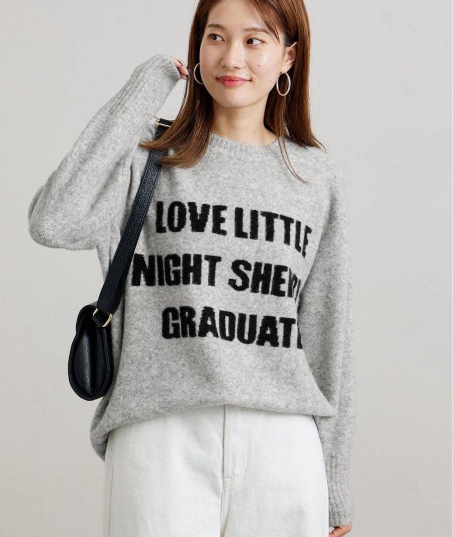 今季 新品 FRAMeWORK フレームワーク アルパカ混ロゴインターシャニット