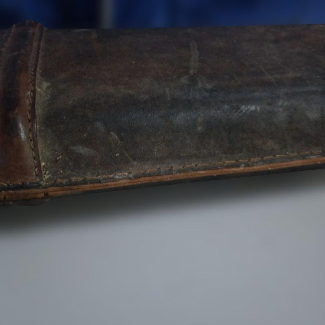 9609）とても古い 革張りのガンケース 詳細不明