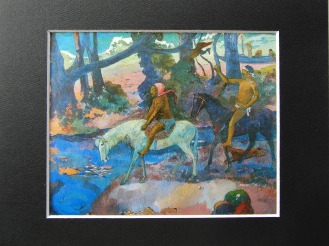 ポール・ゴーギャン、【浅瀬】、希少な画集画より、新品高級額・額装付