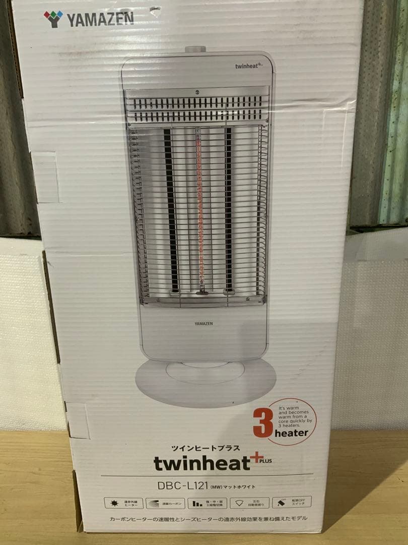 新品未使用箱不良　山善　ハイブリッドヒーター DBC-L121(MW)