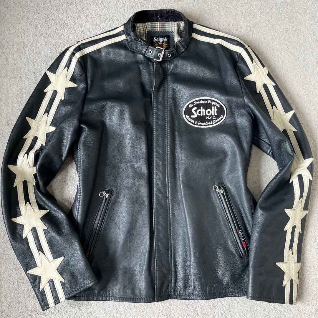 100周年 Lサイズ ショットクラシックレーサージャケット 星条旗 ライダース