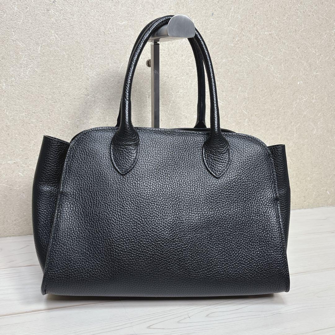 美品✨AULENTTI トートバッグ ターンロック 本革 イタリア製 ブラック