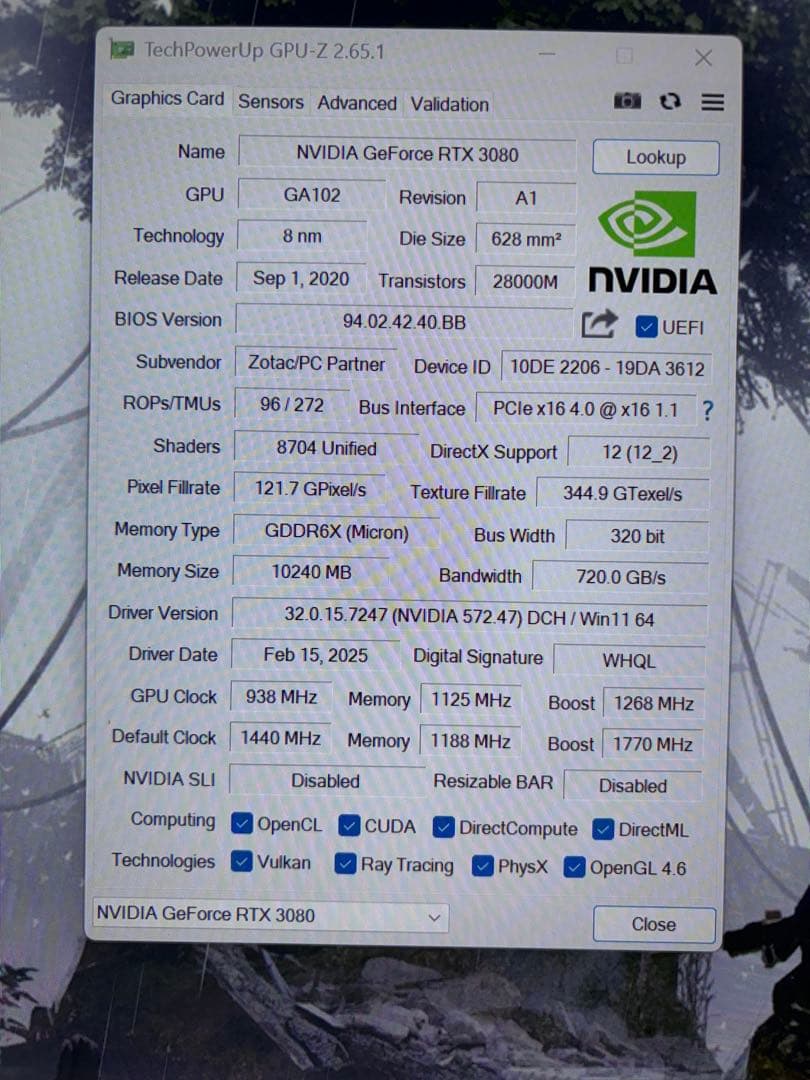 グラフィックボード・グラボ・ビデオカード ZOTAC geforce RTX 3080 AMP holo black