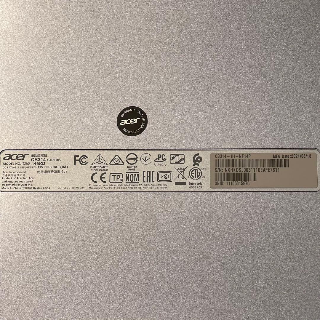 Chromebook Acer 14型 ノートパソコン CB314 4GBメモリ
