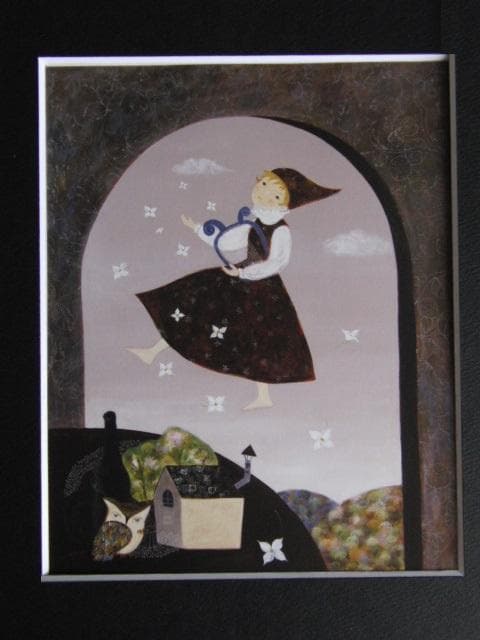 前田麻里、春愁、希少な画集より、新品高級額、額装付、状態良好