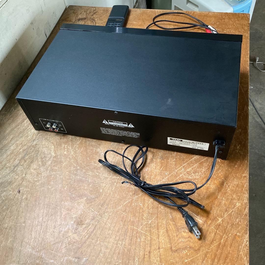 【動作OK】リモコン付き ダブルカセットデッキ　TEAC W-790R ダブカセ