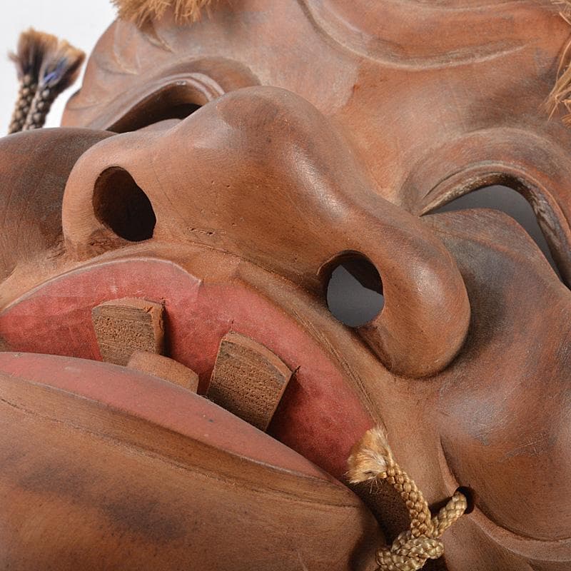 能面 能楽 雅楽 木彫 翁面 楽峰銘 V R5578