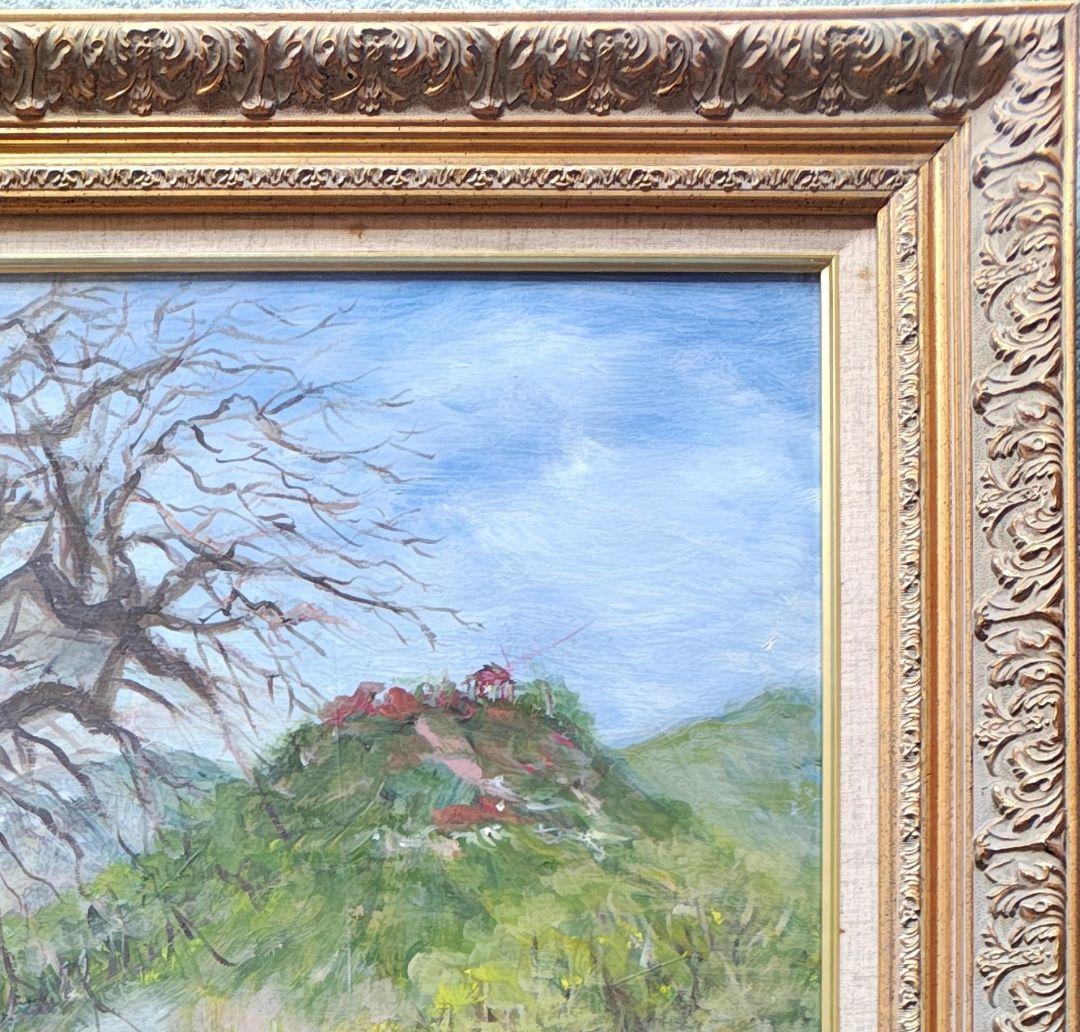 F30号】大型 高級装飾額 アクリル付 風景画 油絵入 個展 店舗什器