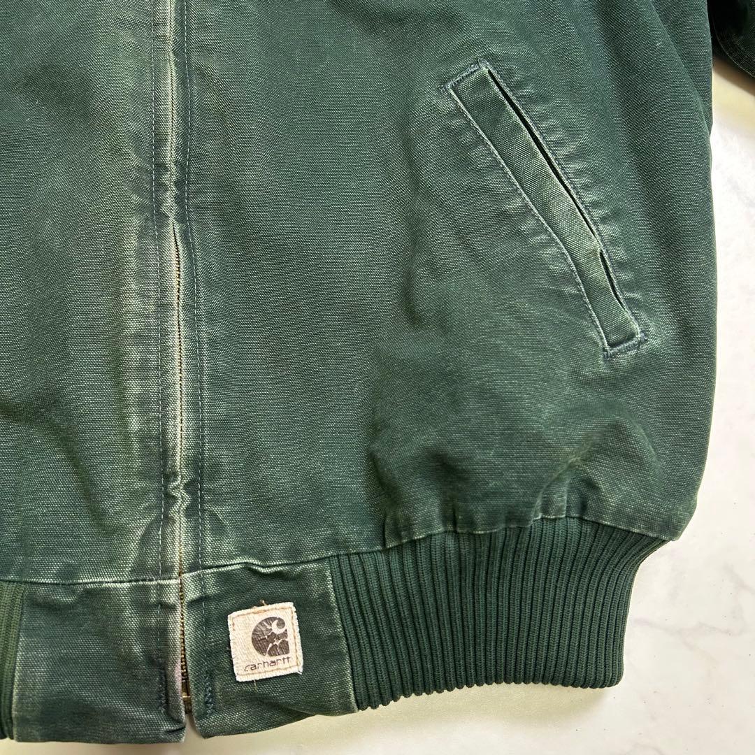 超フェード】カーハート ダック サンタフェジャケット 緑 L J14 SPC