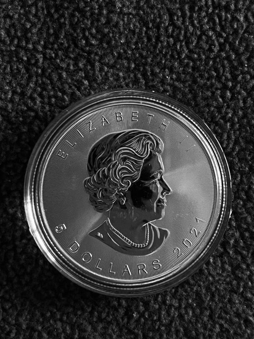 メイプルリーフ銀貨 新品 1オンス クリアケース入り カナダ 2021年