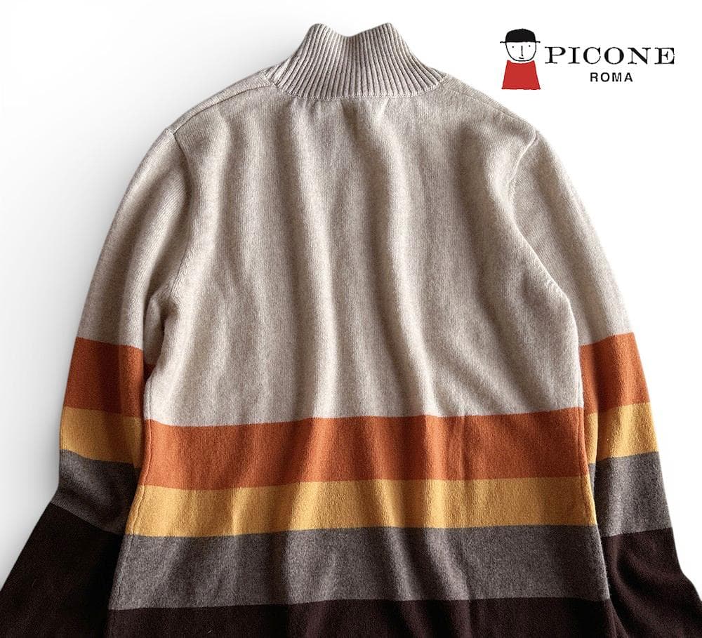 新品タグ付ピッコーネ 定価4.7万 カシミヤ100%ビジューロゴハイネック