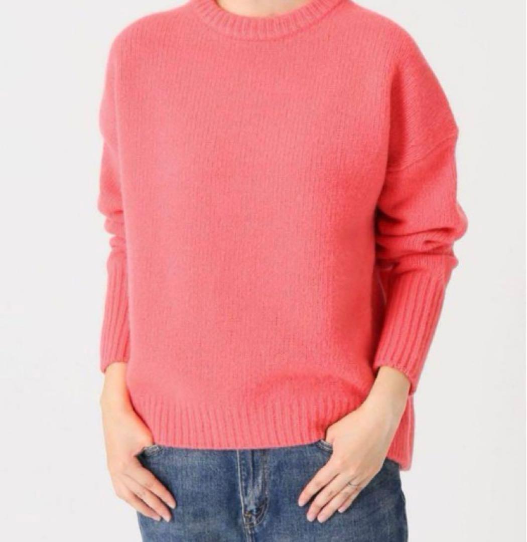 IENA イエナ AQUA アクア クルーネックプルオーバー カシミヤ混 ピンク