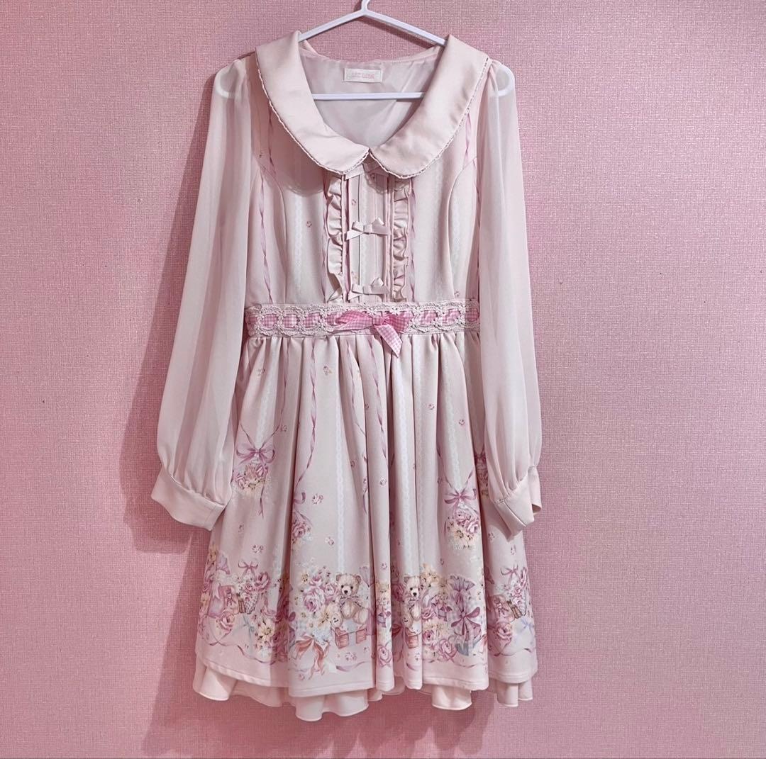 最終値下げ】LIZLISA リズリサ ラッピングベア柄 ワンピース ピンク