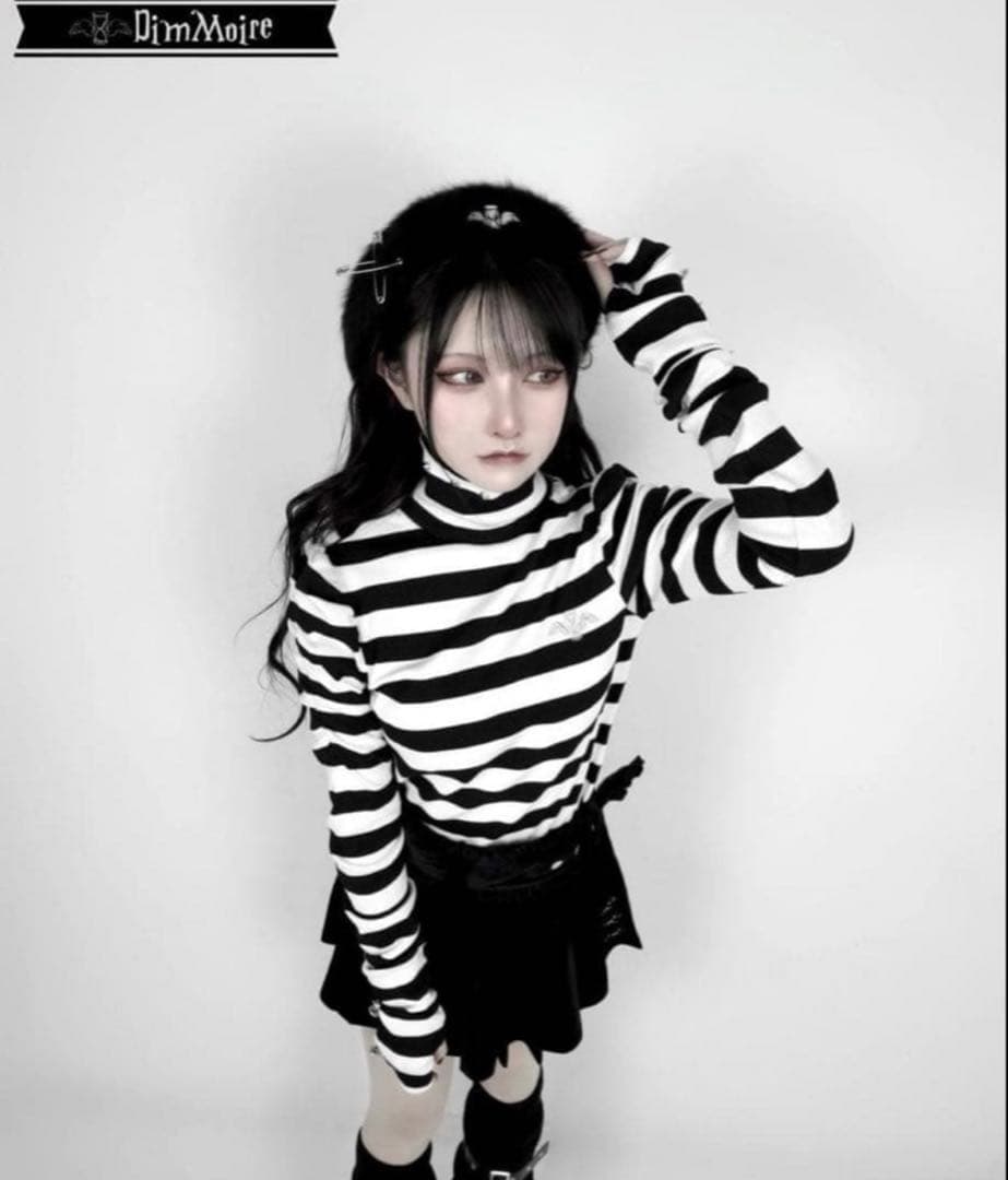 DimMoire くしゅくしゅニットトップス ボーダー - メルカリ