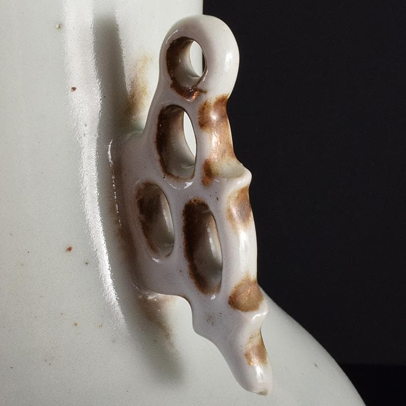 中国 粉彩花鳥文 双耳瓶 高さ約41cm V R7643F